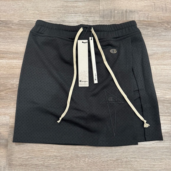 Rick Owens X Champion Eco Mesh Toga Skirt Black - Picture 2 of 9